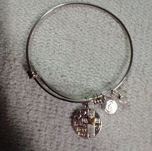 Silvertone crystal goldtone heart cross christian catholic faith hope love